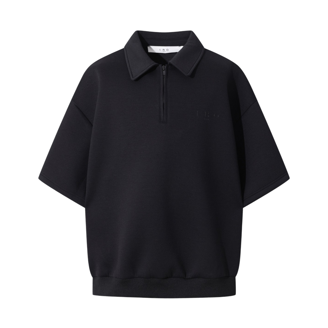 이로 데탕트 오버핏 하프집업 반팔 티셔츠 블랙(Iro Detente Oversized Half-Zip Short Sleeve T-Shirt Black) - 2