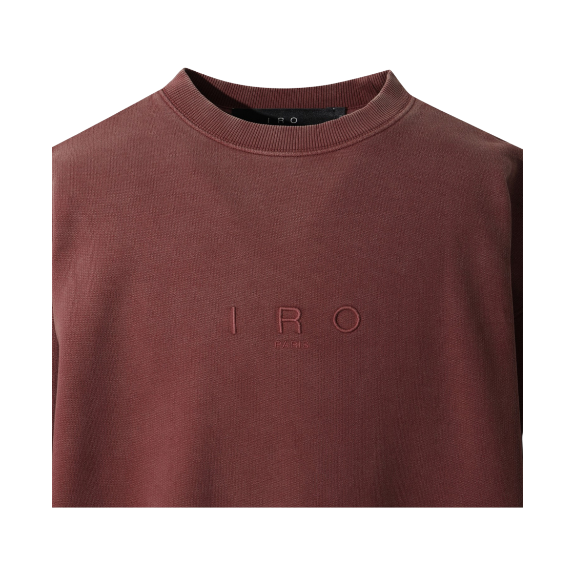 이로 씬 로고 자수 다잉 맨투맨 다크 레드(Iro Scene Logo Embroidery Dyeing Sweatshirt Dark Red) - 4