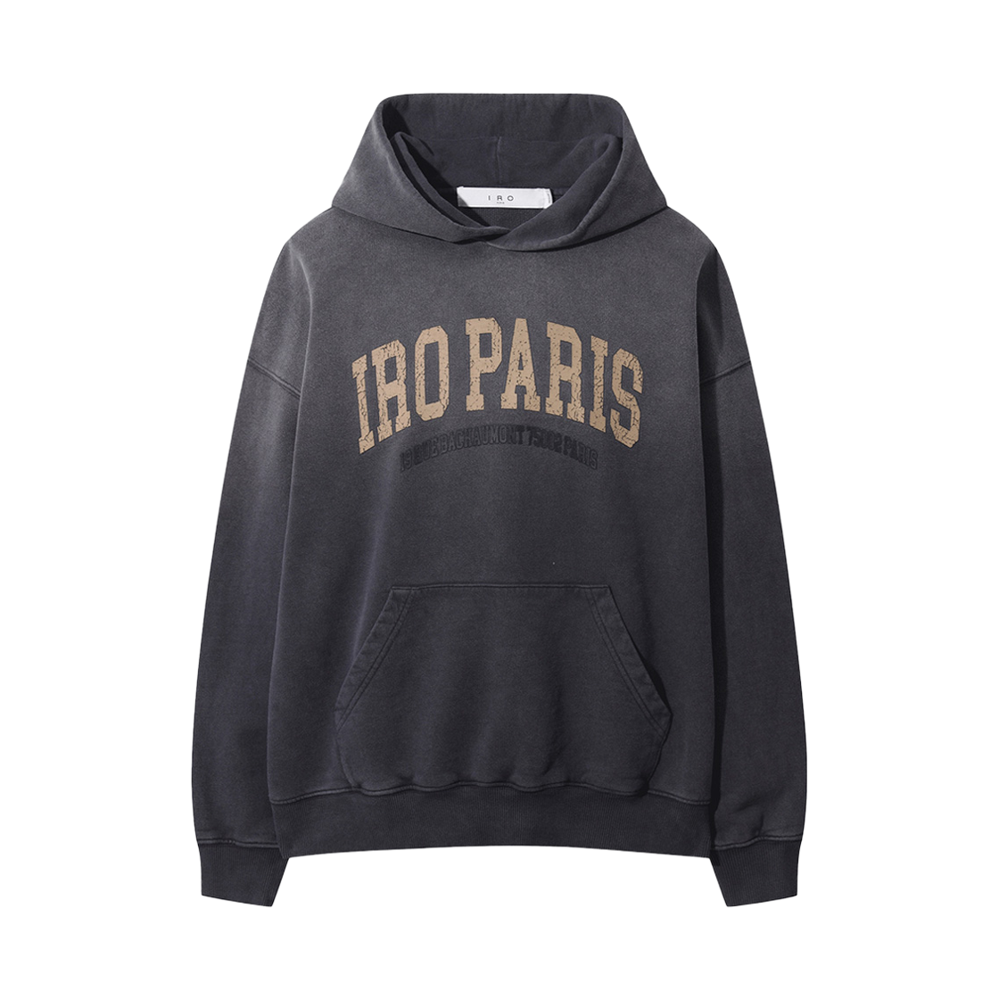 이로 브륌 가먼트다잉 크랙로고 후드 티셔츠 다크 그레이(Iro Brume Garment Dyed Crack Logo Hood T-Shirt Dark Gray)