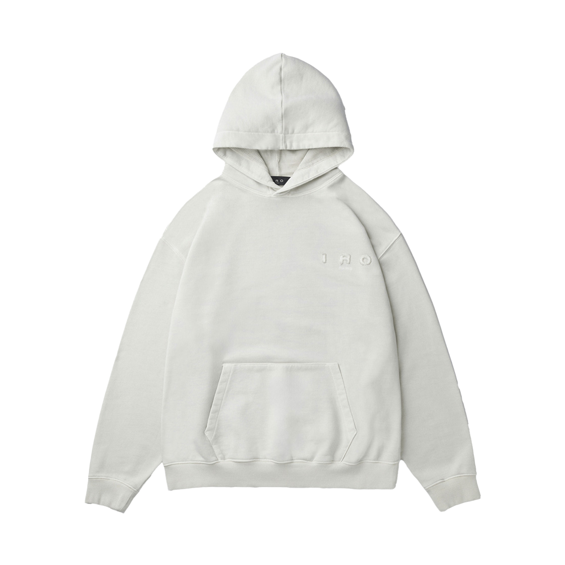 이로 뉘아주 로고 아플리케 다잉 후디 라이트 그레이(Iro Nuage Logo Applique Dyeing Hoodie Light Gray)