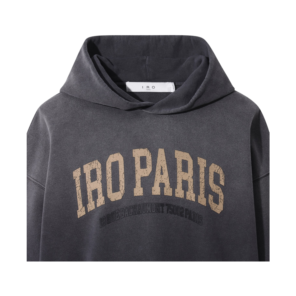 이로 브륌 가먼트다잉 크랙로고 후드 티셔츠 다크 그레이(Iro Brume Garment Dyed Crack Logo Hood T-Shirt Dark Gray) - 4