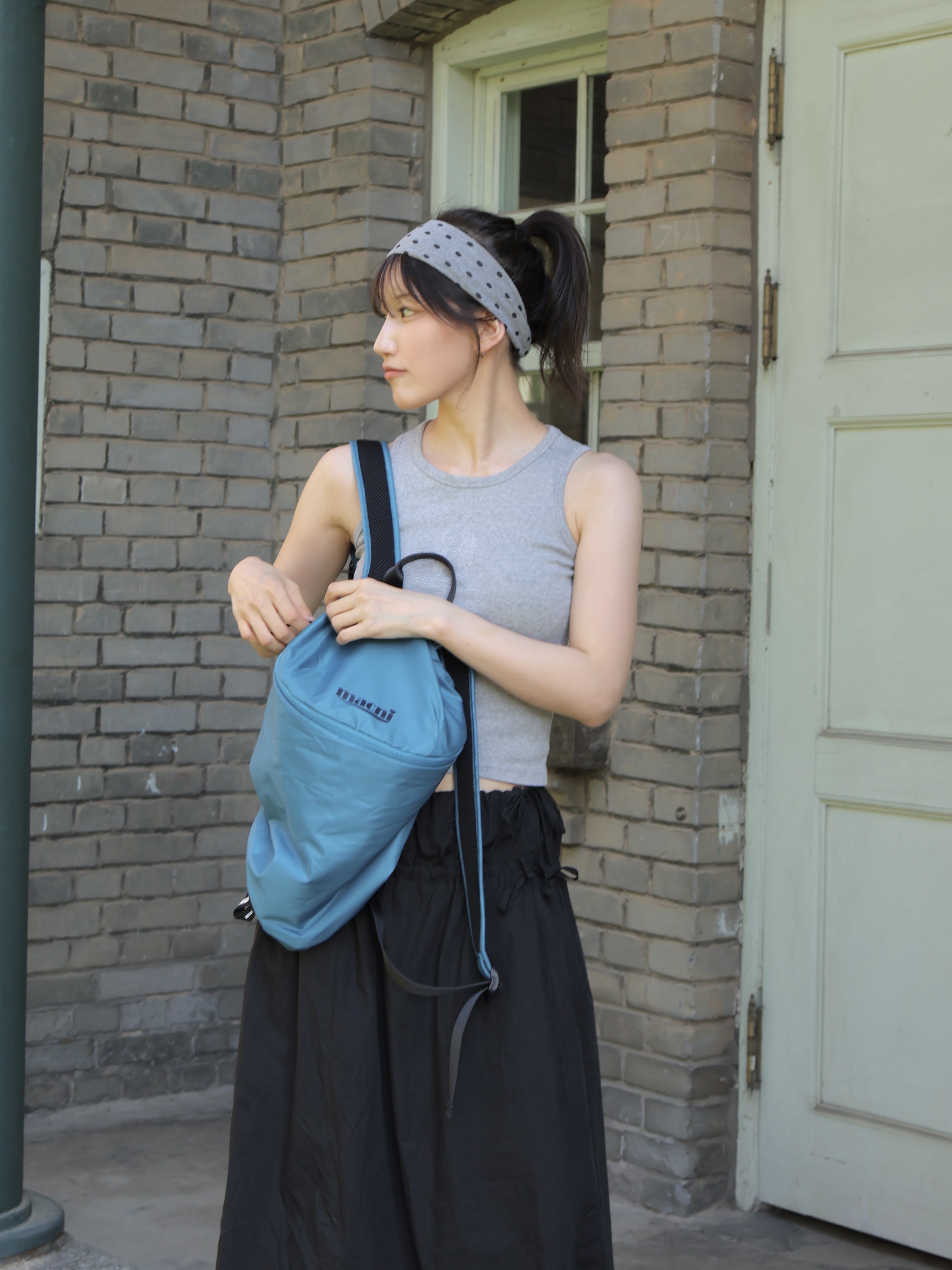 MACNI Cloud Backpack Emerald 착용 스타일 - 4