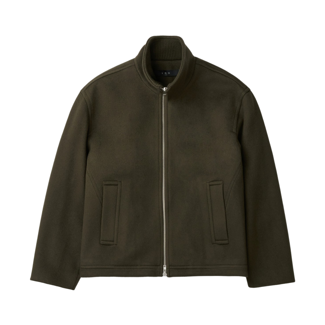 이로 로프트 캐시미어 블랜드 집업 하이넥 숏코트 다크 브라운(Iro Loft Cashmere Blend Zip-Up High Neck Short Coat Dark Brown) - 2