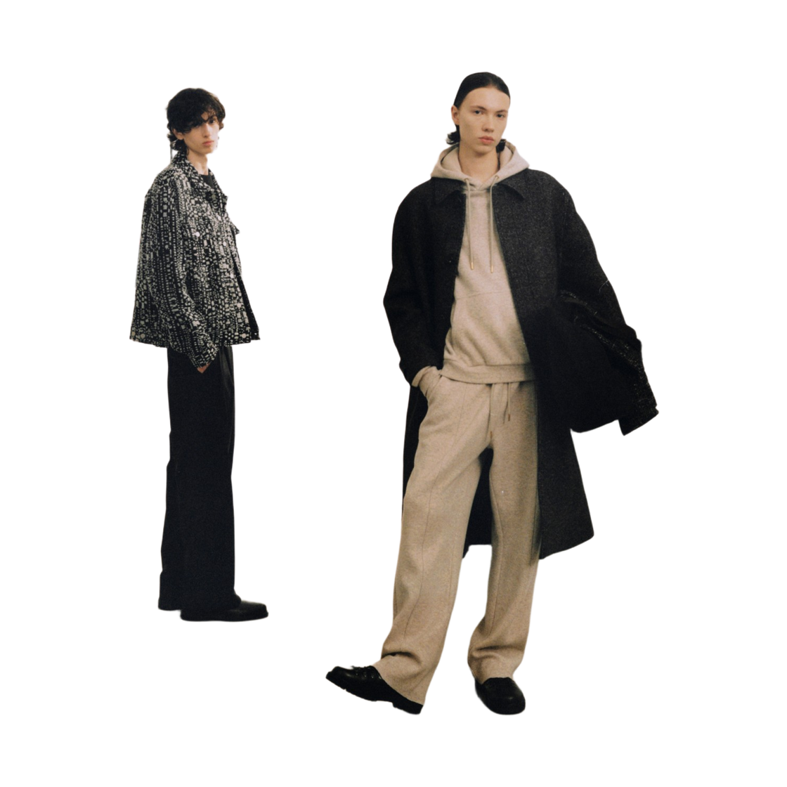 이로 푀트르 멜란지 울 발마칸 롱코트 그레이(Iro Feutre Melange Wool Balmacaan Long Coat Gray) - 2