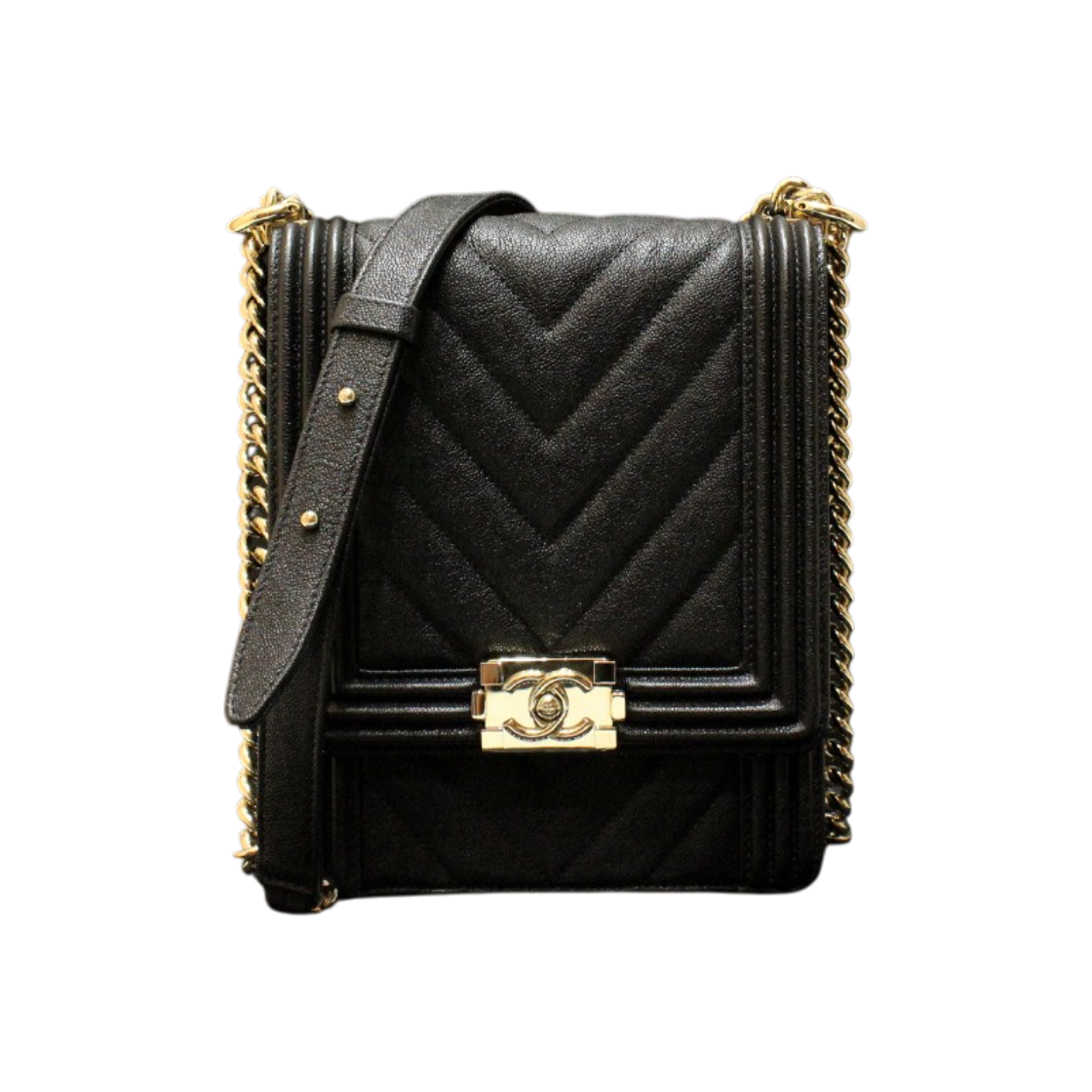 ITL4MP9I5TL2 Chanel Chevron Boy Satchel Shoulder Bag AS0130