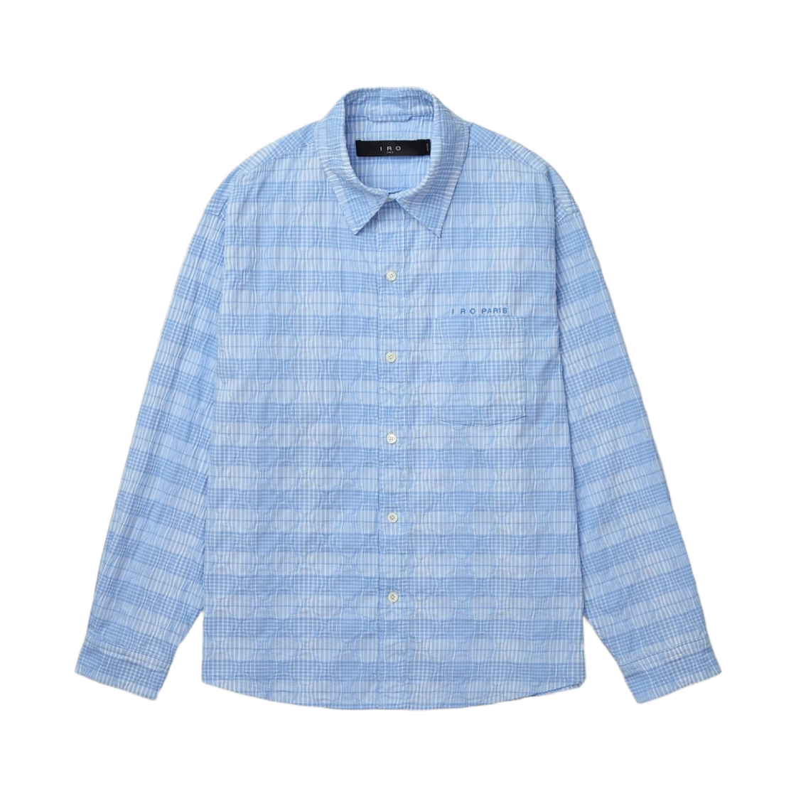 이로 플레이디 체크 크리즈 긴팔 셔츠 라이트 블루(Iro Plaidy Check Crease Long Sleeve Shirt Light Blue) - 2