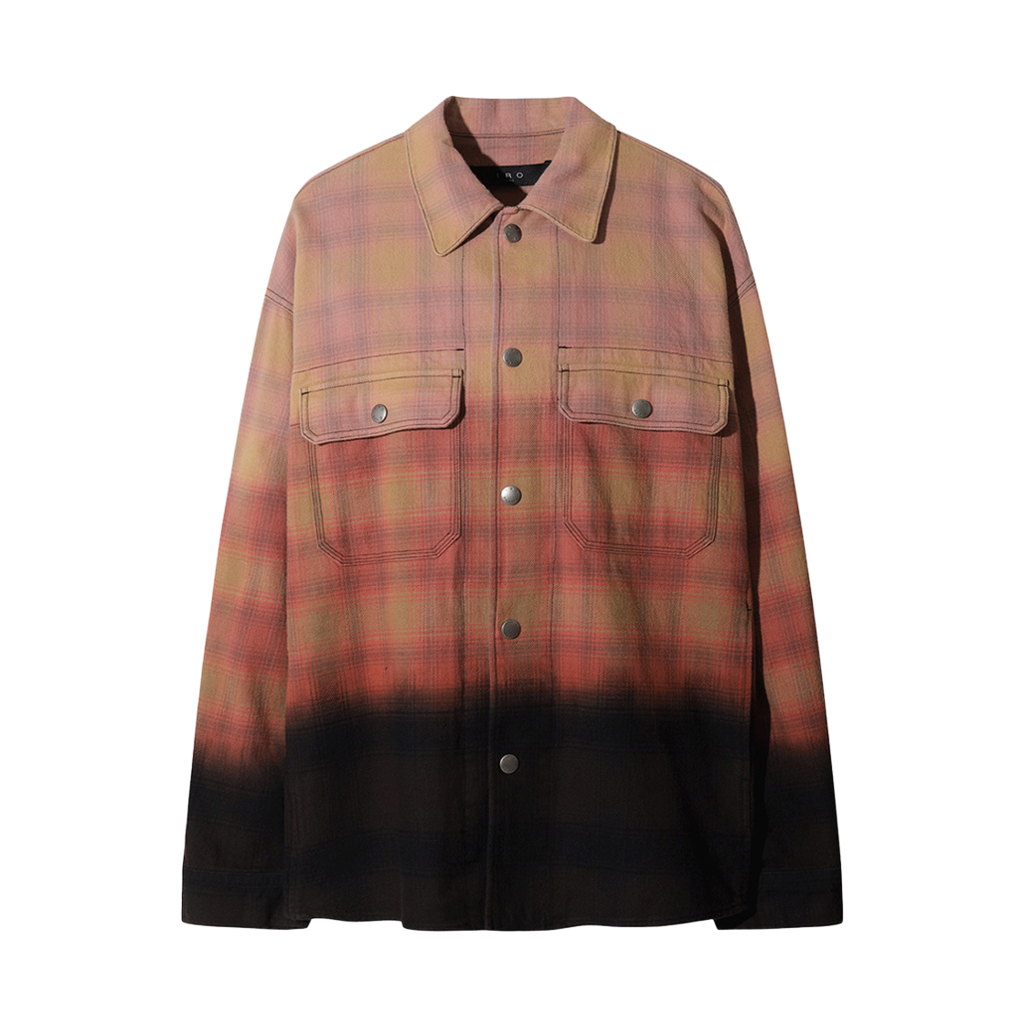 이로 에카유 페이딩 체크 셔츠 레드(Iro Ecaille Fading Check Shirt Red)