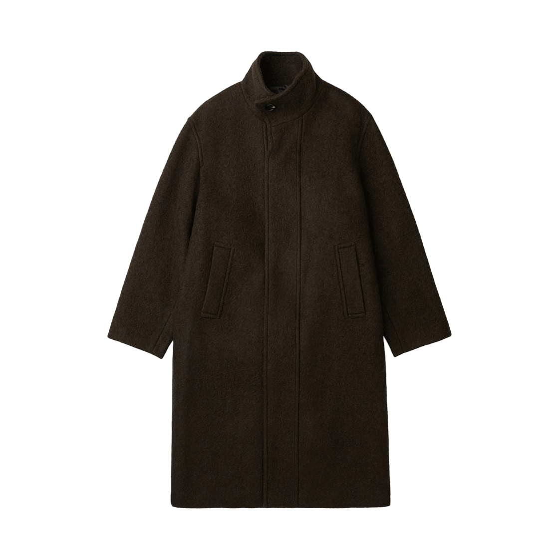 이로 이베르 헤어리 울 롱 랩코트 다크 브라운(Iro Hiver Hairy Wool Long Wrap Coat Dark Brown) - 1