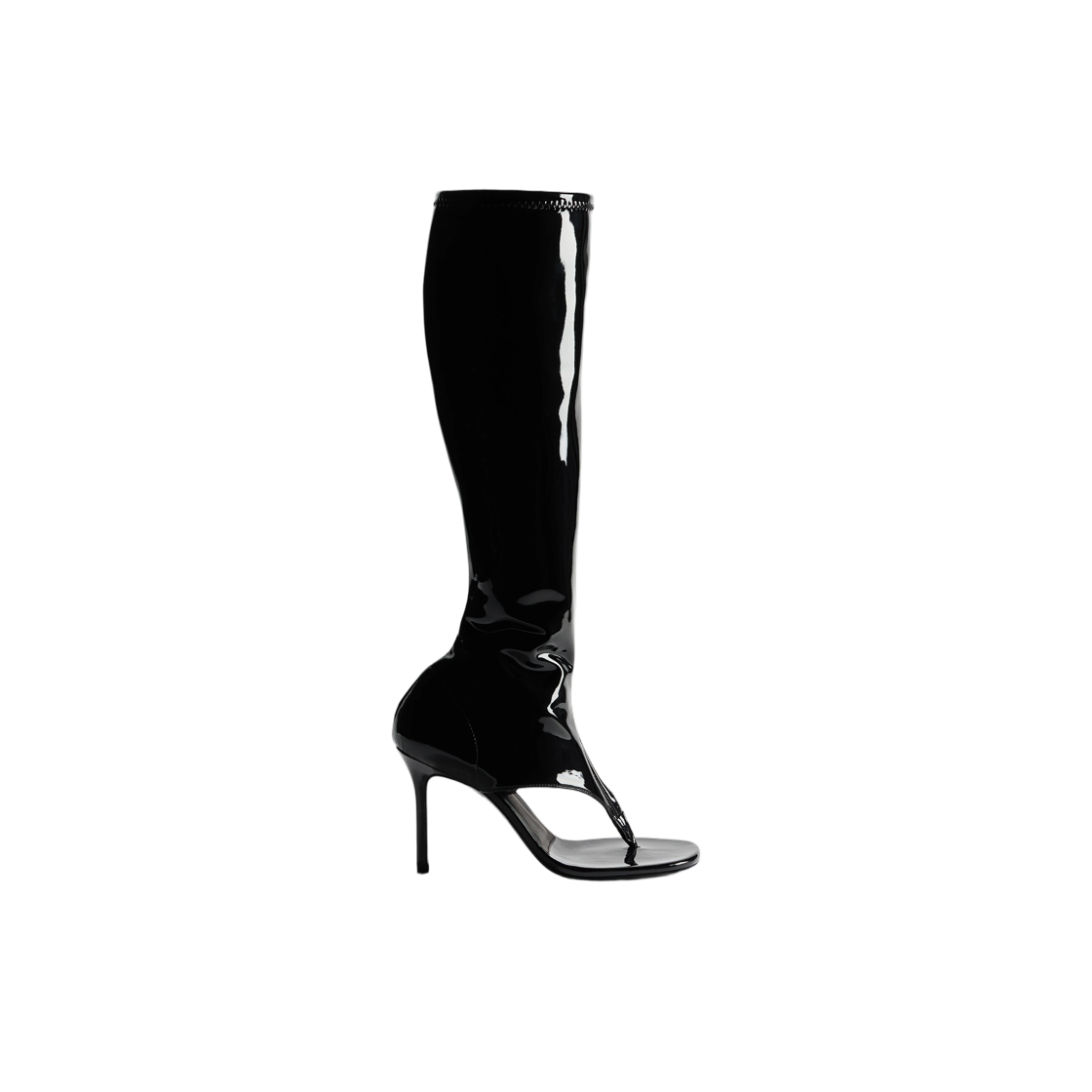 (W) 에이치앤엠 x 워드로브.NYC 컷아웃 레더 삭 부츠 블랙((W) H&M x Wardrobe.NYC Cutout Leather Sock Boots Black) - 1