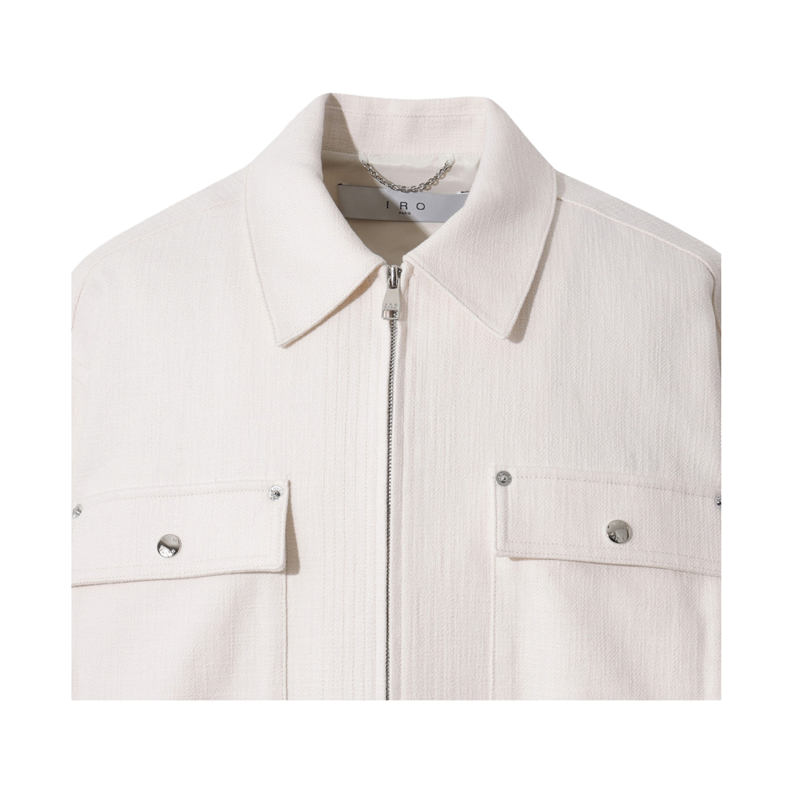 이로 에퓌르 울 미니멀 짚업 셔츠 화이트(Iro Epure Wool Minimal Zip-Up Shirt White) - 4