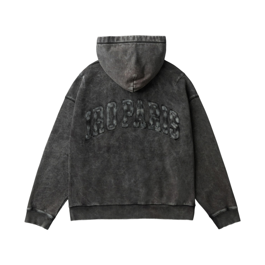 이로 푸그 백로고 아트웍 다잉 후드 집업 다크 그레이(Iro Fugue Back Logo Artwork Dyeing Hood Zip-Up Dark Gray) - 3