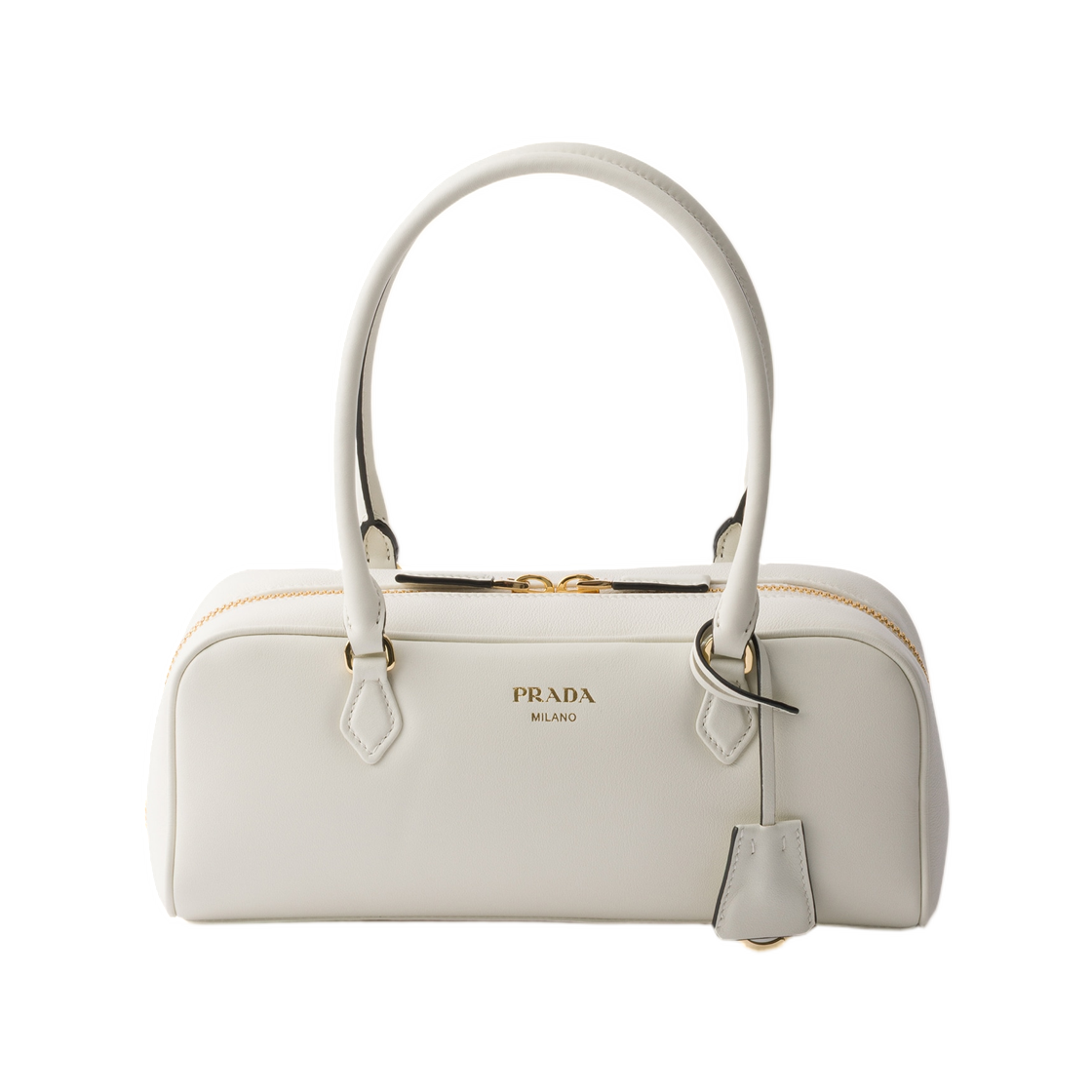 1BB170-2CYS-F0PG7 Prada Medium Leather Top-Handle Bag White