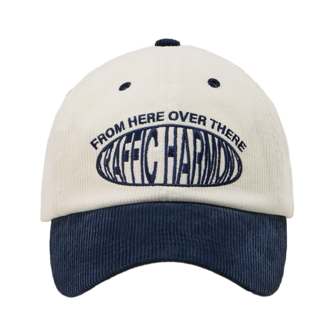 THUBC00456NYD Traffic Harmony Corduroy Round Logo Deep Fit Ball Cap Ivory & Navy