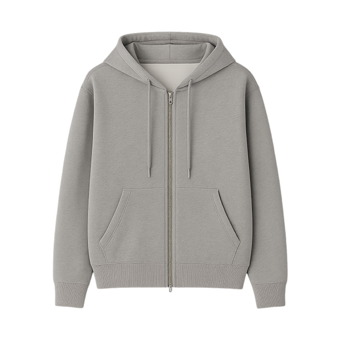 GCINCP003-메란지 GCLIP Essential Loose-Fit Sweat Hood Zip-Up T-Shirt Melange