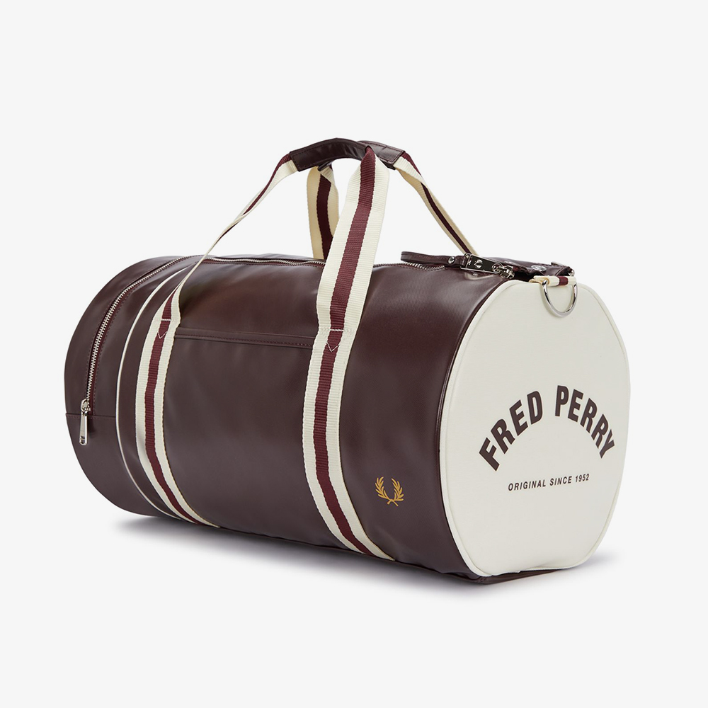 프레드페리 클래식 배럴 백 옥스블러드 에크루(Fred Perry Classic Barrel Bag Oxblood Ecru) - 2