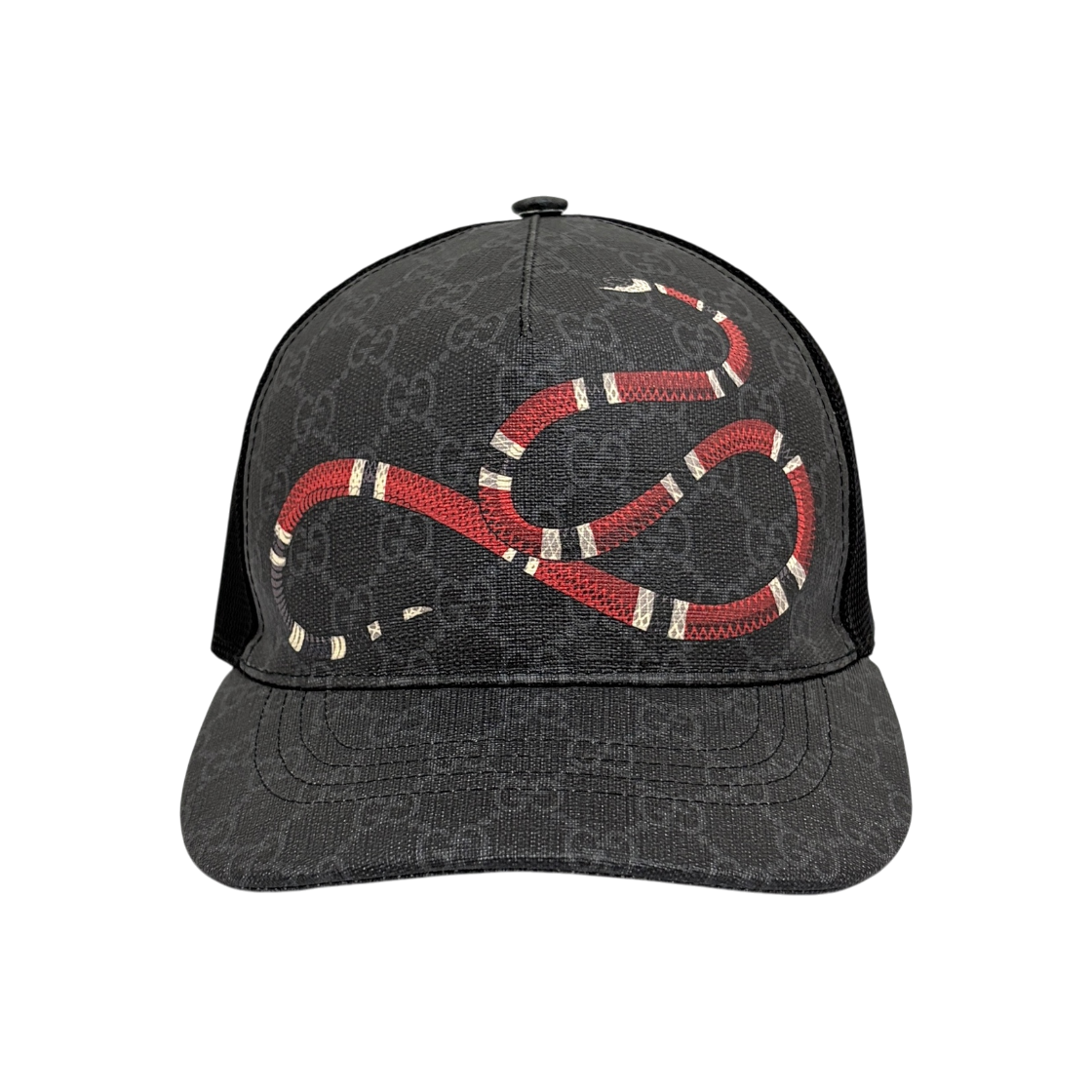 ITHIOH98E4P7 Gucci GG Supreme Snake Mesh Cap Black