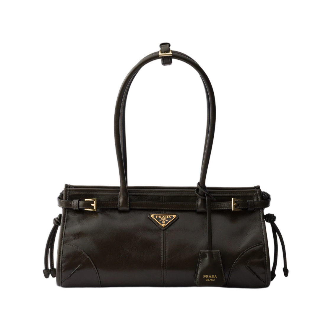 1BA426-2CYR-F05VJ Prada Bonnie Medium Leather Bag Forest