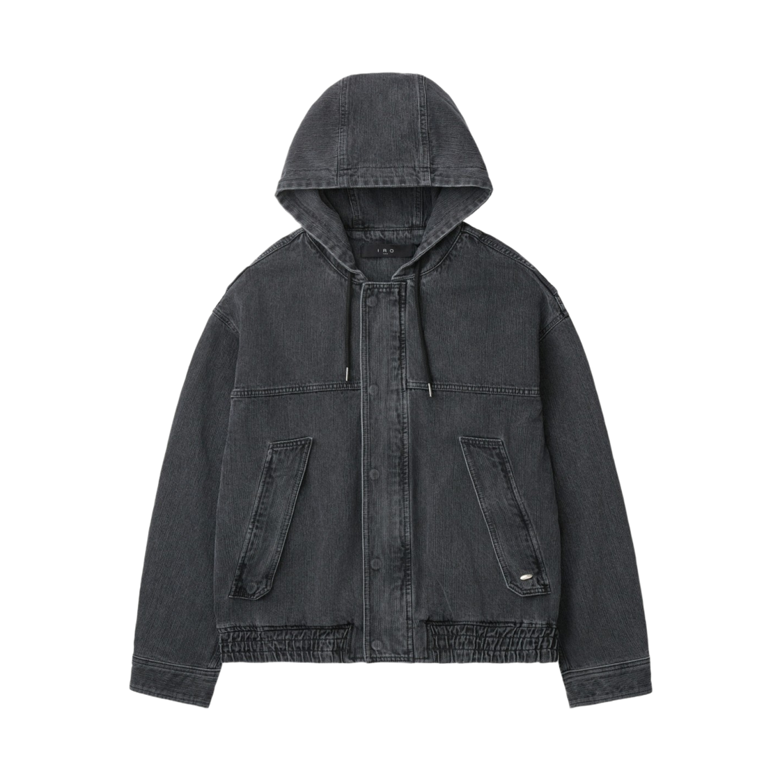 이로 심 데님 후드 집업 셔켓 블랙(Iro Cime Denim Hood Zip-Up Shirt Jacket Black) - 2