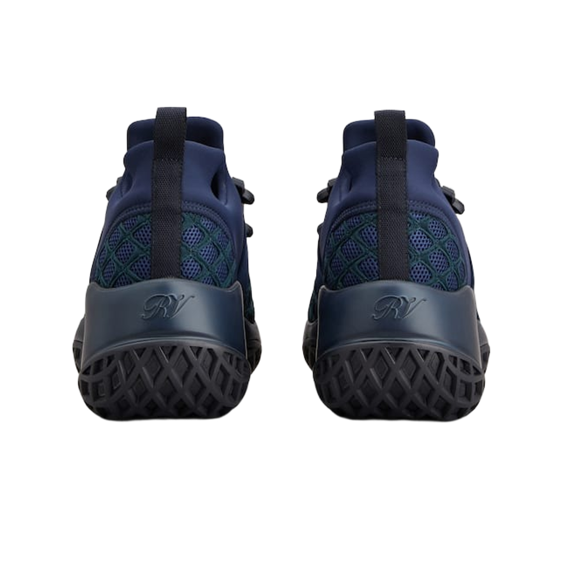 (W) 로저 비비에 비브 런 패브릭 스니커즈 네이비 블루((W) Roger Vivier Viv Run Sneakers in Fabric Navy Blue) - 2