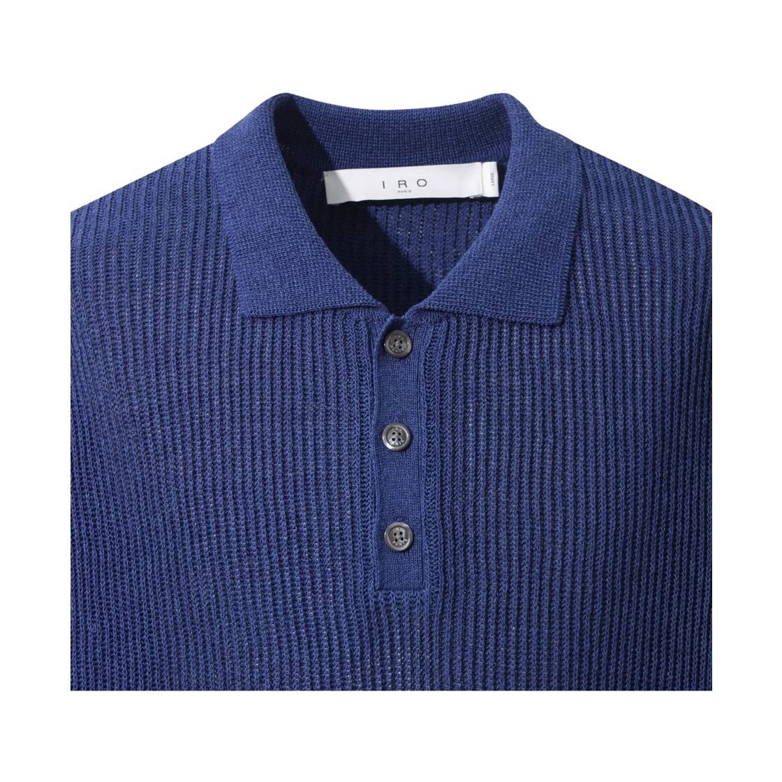 이로 룸 쿨터치 반팔 카라 니트 블루(Iro Loom Cool Touch Short Sleeve Collar Knit Blue) - 4