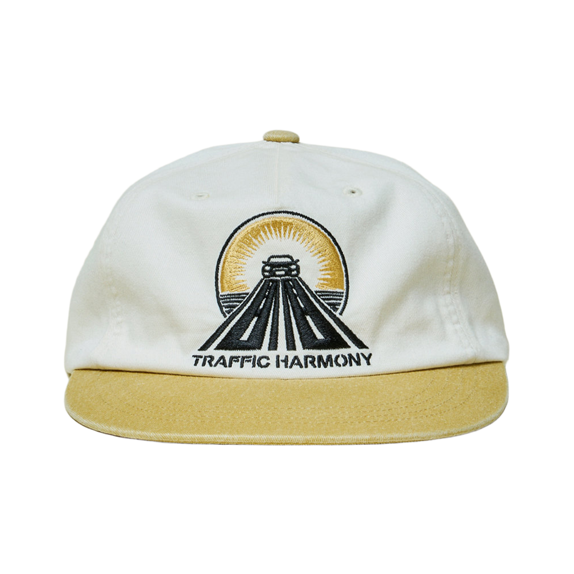 THUTH00751ORL Traffic Harmony Drive Logo Trucker Hat Ivory & Yellow