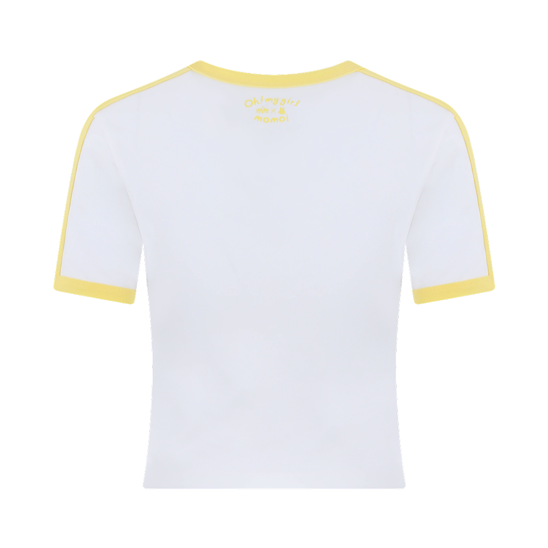 오마이걸 x 모모이 배색 크롭반팔 옐로우(Oh! my girl x momoi Color Crop Short Sleeve Yellow) - 2