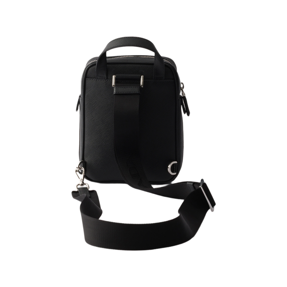 프라다 사피아노 레더 미니 원 숄더 백팩 블랙(Prada Saffiano Leather Mini One-Shoulder Backpack Black) - 2