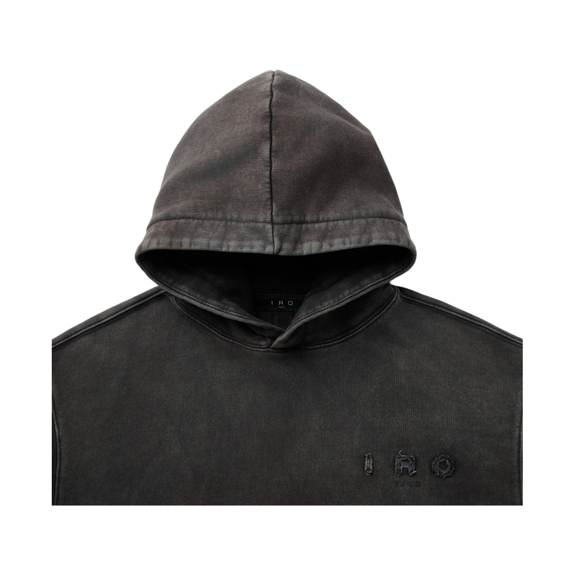이로 뉘아주 로고 아플리케 다잉 후디 다크 그레이(Iro Nuage Logo Applique Dyeing Hoodie Dark Gray) - 4
