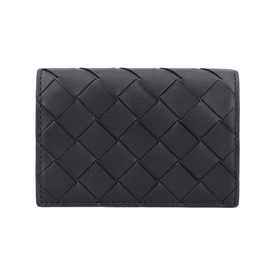 814657V3US38803 Bottega Veneta Intrecciato Card Case Black