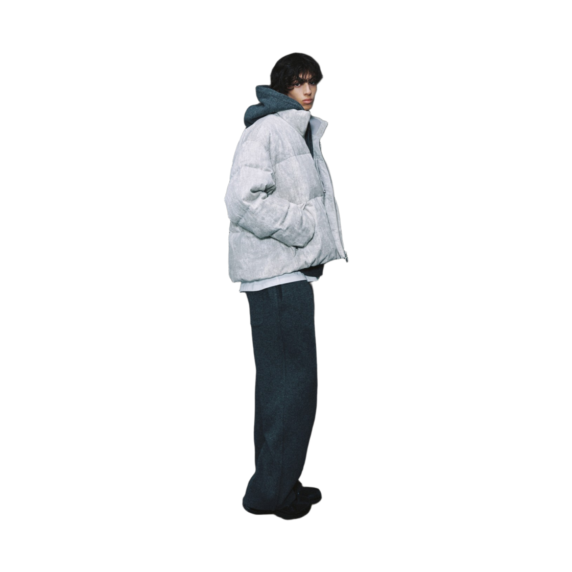 이로 토스웨트나 코듀로이 패턴 구스웨트운 하이넥 점퍼 화이트(Iro Toscana Corduroy Pattern Goose Down High Neck Jumper White) - 2