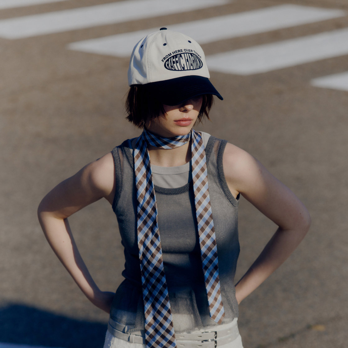 트래픽하모니 라운드 로고 딥핏 볼캡 아이보리&네이비(Traffic Harmony Round Logo Deep Fit Ball Cap Ivory & Navy) - 2