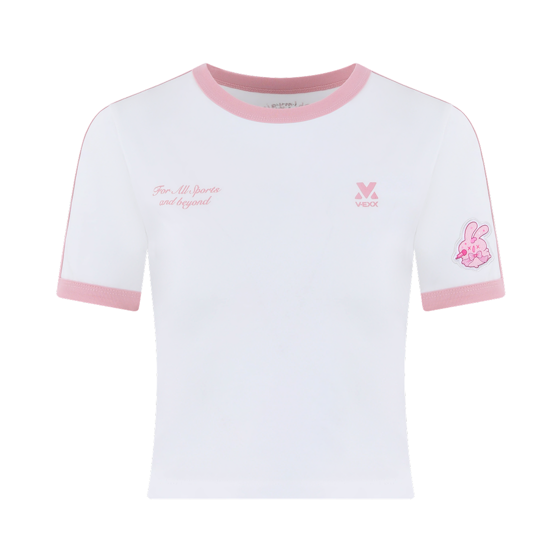오마이걸 x 모모이 배색 크롭반팔 핑크(Oh! my girl x momoi Color Crop Short Sleeve Pink) - 1