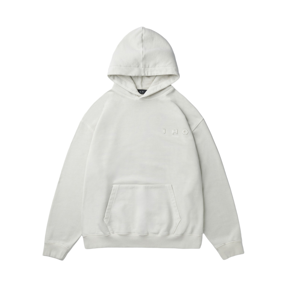 이로 뉘아주 로고 아플리케 다잉 후디 라이트 그레이(Iro Nuage Logo Applique Dyeing Hoodie Light Gray) - 2