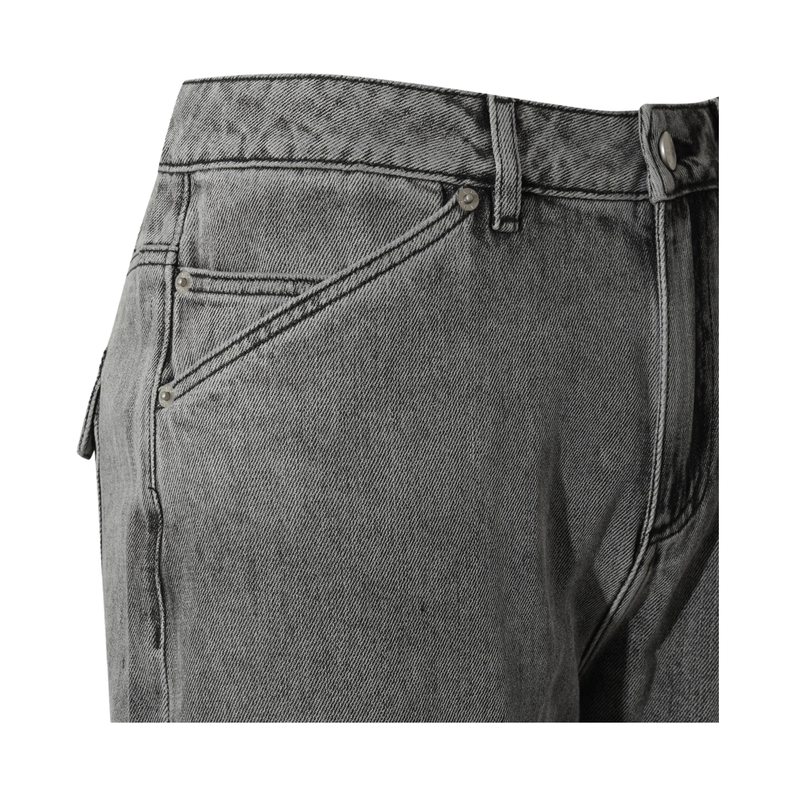 이로 워시드 데님 바이크 팬츠 그레이(Iro Washed Denim Bike Pants Gray) - 5