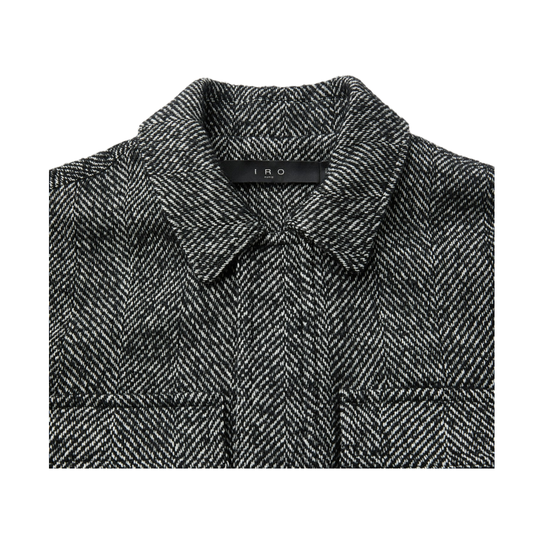 이로 라뷔르 헤링본 빅포켓 블루종 블랙(Iro Ravure Herringbone Big Pocket Blouson Black) - 6