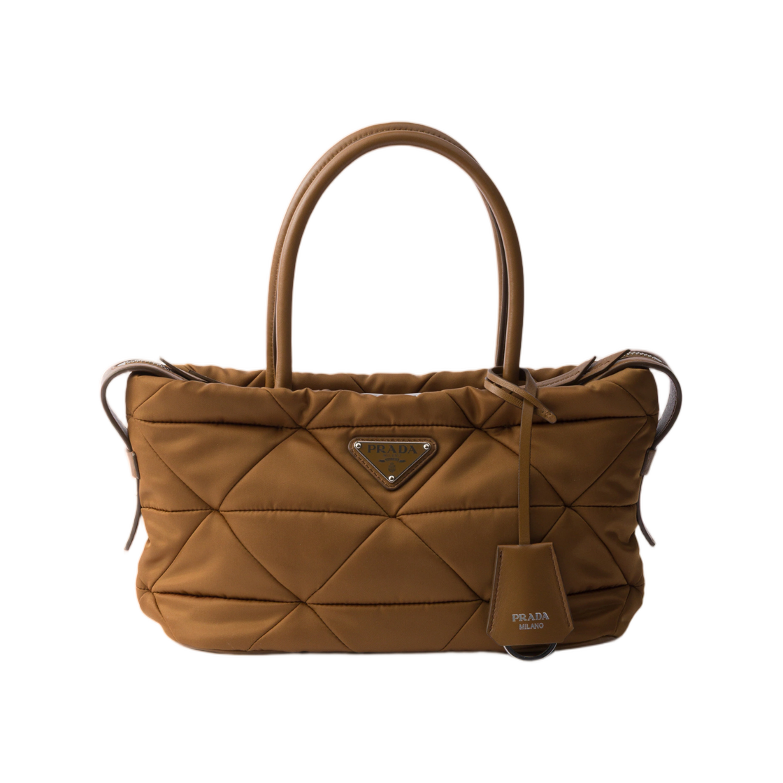 1BG662-RDJN-F0134 Prada Padded Re-Nylon Medium Tote Bag Brandy
