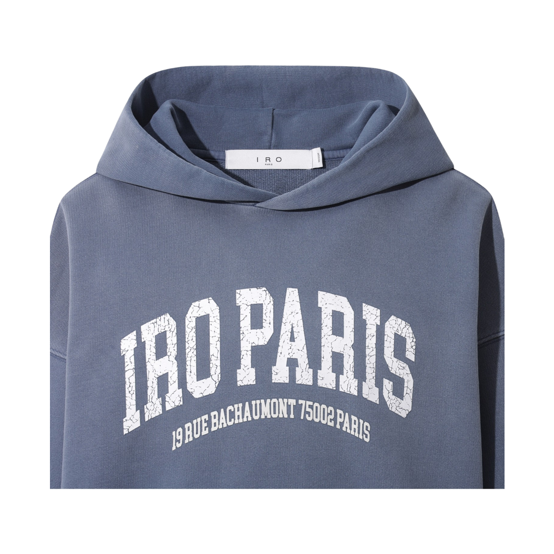 이로 브륌 가먼트다잉 크랙로고 후드 티셔츠 블루(Iro Brume Garment Dyed Crack Logo Hood T-Shirt Blue) - 4