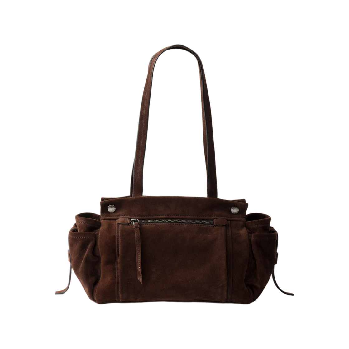 프라다 미디움 스웨이드 토트백 다크 브라운(Prada Medium Suede Tote Bag Dark Brown) - 2