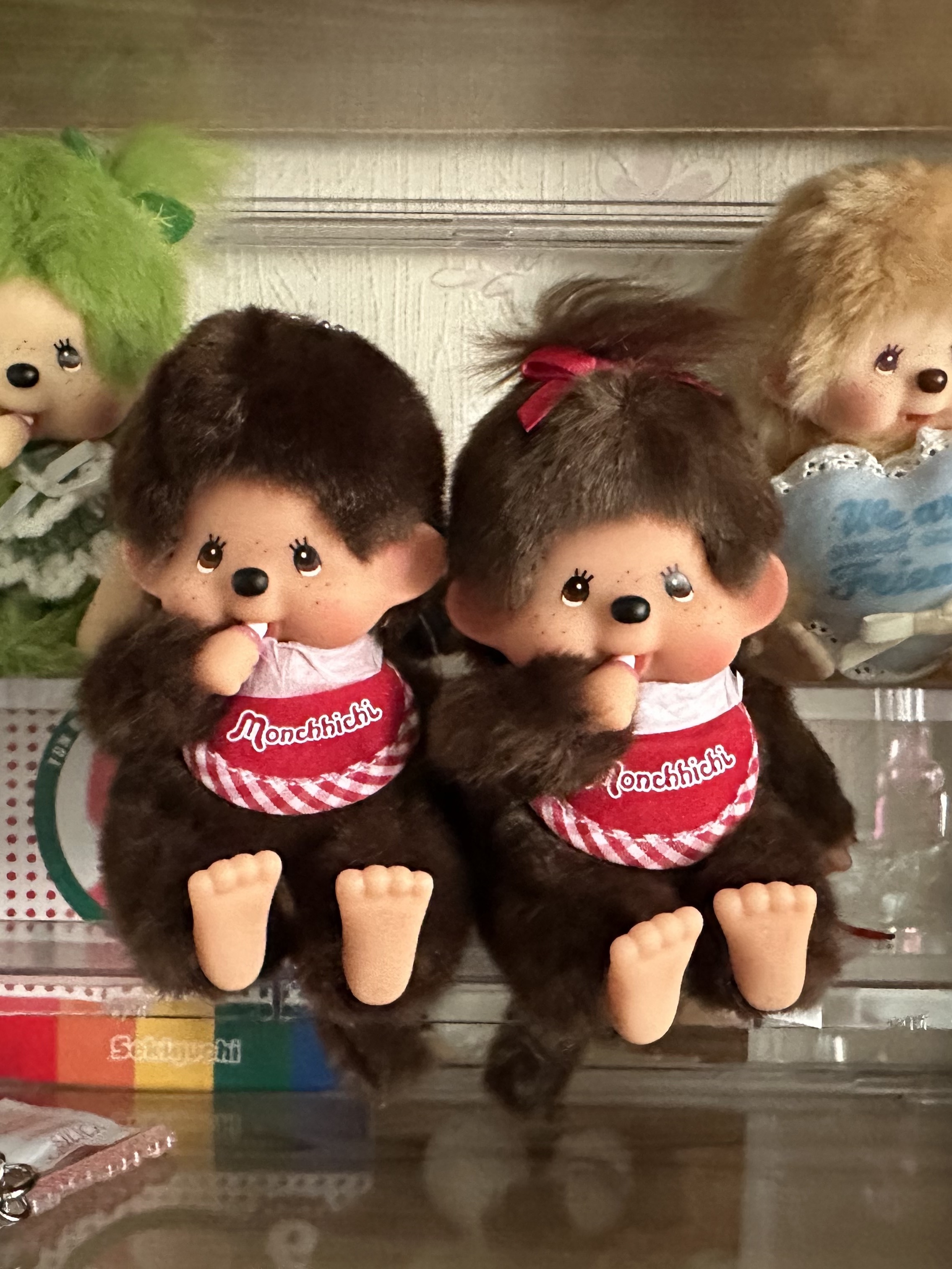 Monchhichi Premium Standard SS Brown Girl Sitting 착용 스타일