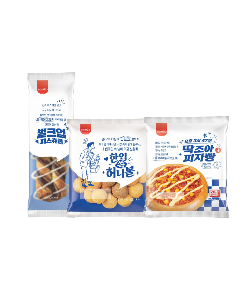 삼립 비스포크 3종 골라담기 8봉 ( 허니볼, 패스츄리, 피자빵 )(Samlip Bespoke 3-Variety Choose and Pack, 8 Packs (Honey Ball, Pastry, Pizza Bread))