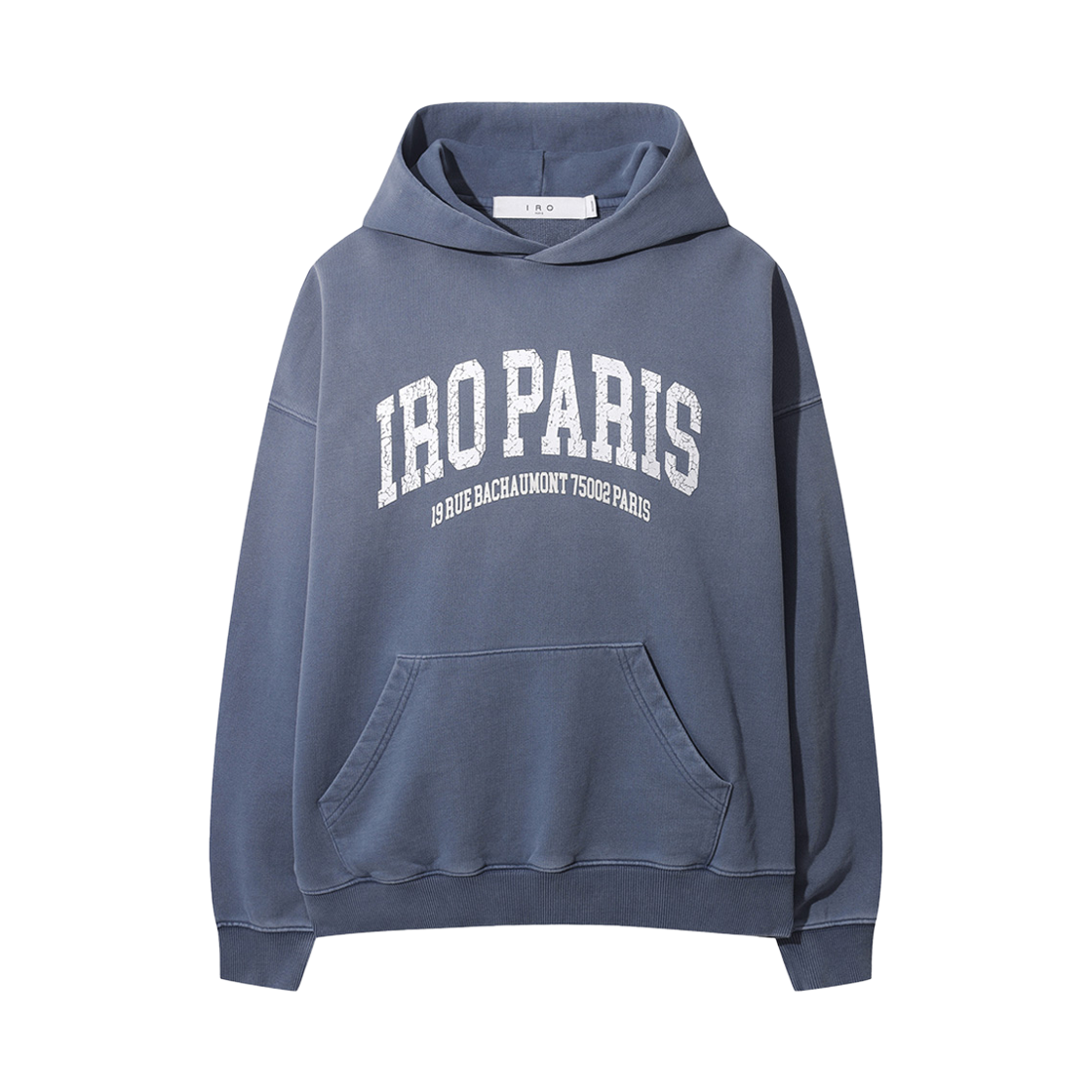 이로 브륌 가먼트다잉 크랙로고 후드 티셔츠 블루(Iro Brume Garment Dyed Crack Logo Hood T-Shirt Blue) - 1
