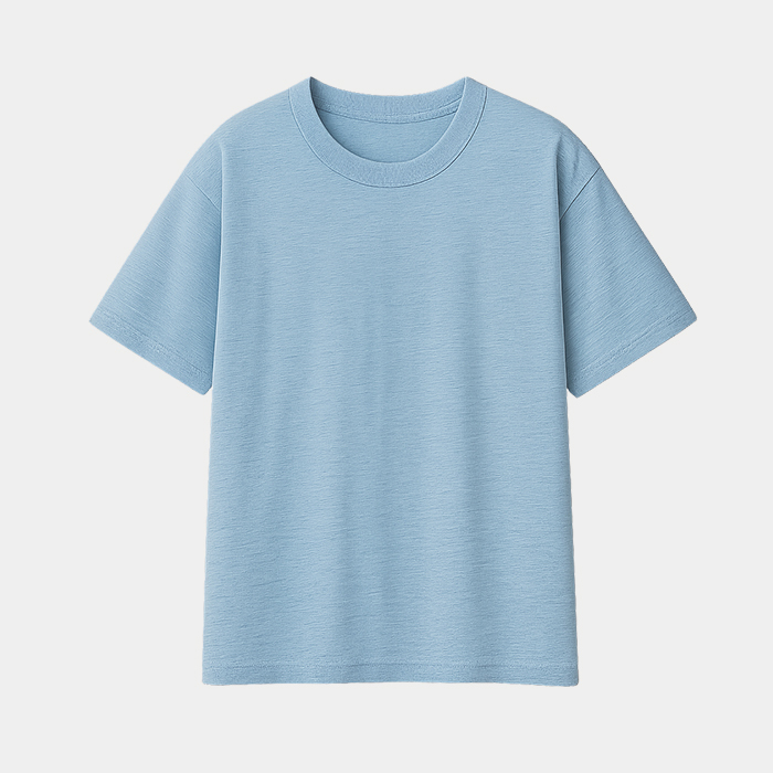 지크립 에센셜 코튼 크루넥 루즈핏 티셔츠 스카이(GCLIP Essential Cotton Crewneck Loose-Fit T-Shirt Sky) - 2