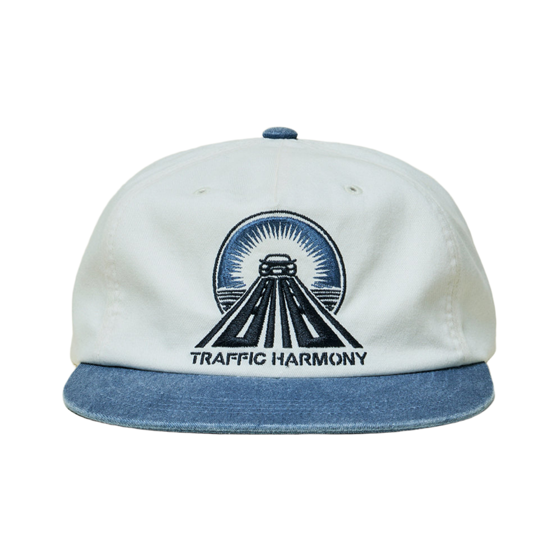THUTH00751NYD Traffic Harmony Drive Logo Trucker Hat Ivory & Navy