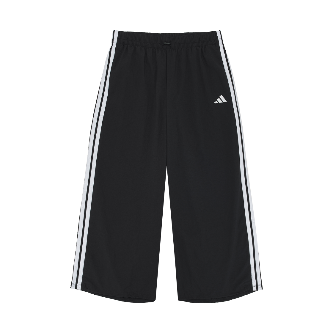 JE1306 (W) Adidas Essentials 3-Stripes Lifestyler Woven Parachute Tracksuit Bottoms Black White - KR Sizing