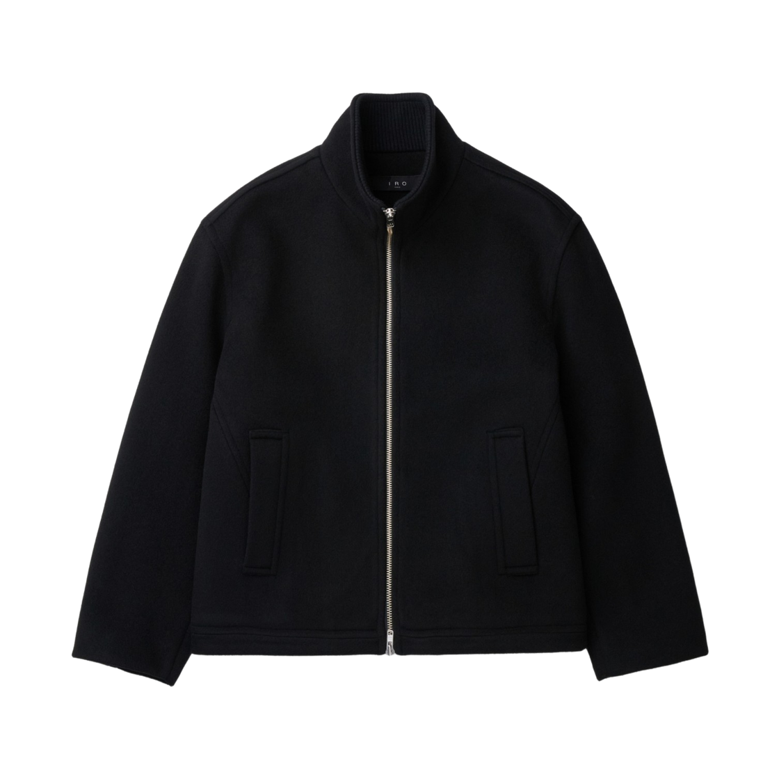 이로 로프트 캐시미어 블랜드 집업 하이넥 숏코트 블랙(Iro Loft Cashmere Blend Zip-Up High Neck Short Coat Black) - 2