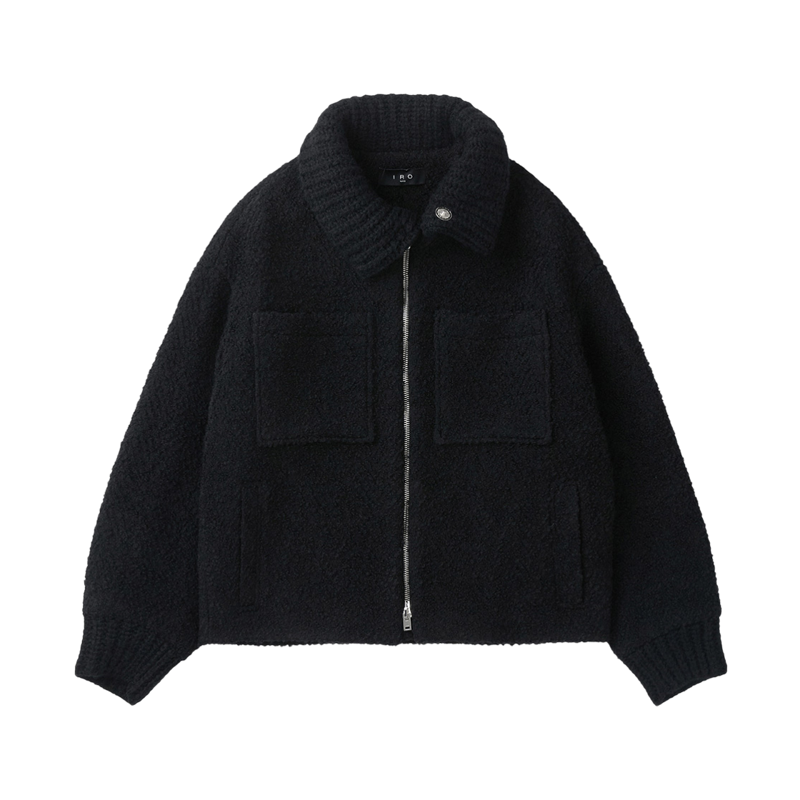 이로 사노비스웨트 니트 하이브리드 집업 자켓 블랙(Iro Sanobspe Knit Hybrid Zip-Up Jacket Black)