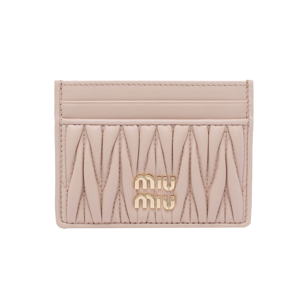[25% 쿠폰] 미우 미우 마테라쎄 나파 레더 카드 홀더 파우더 핑크([25% 쿠폰] Miu Miu Matelasse Nappa Leather Card Holder Powder Pink) - 2