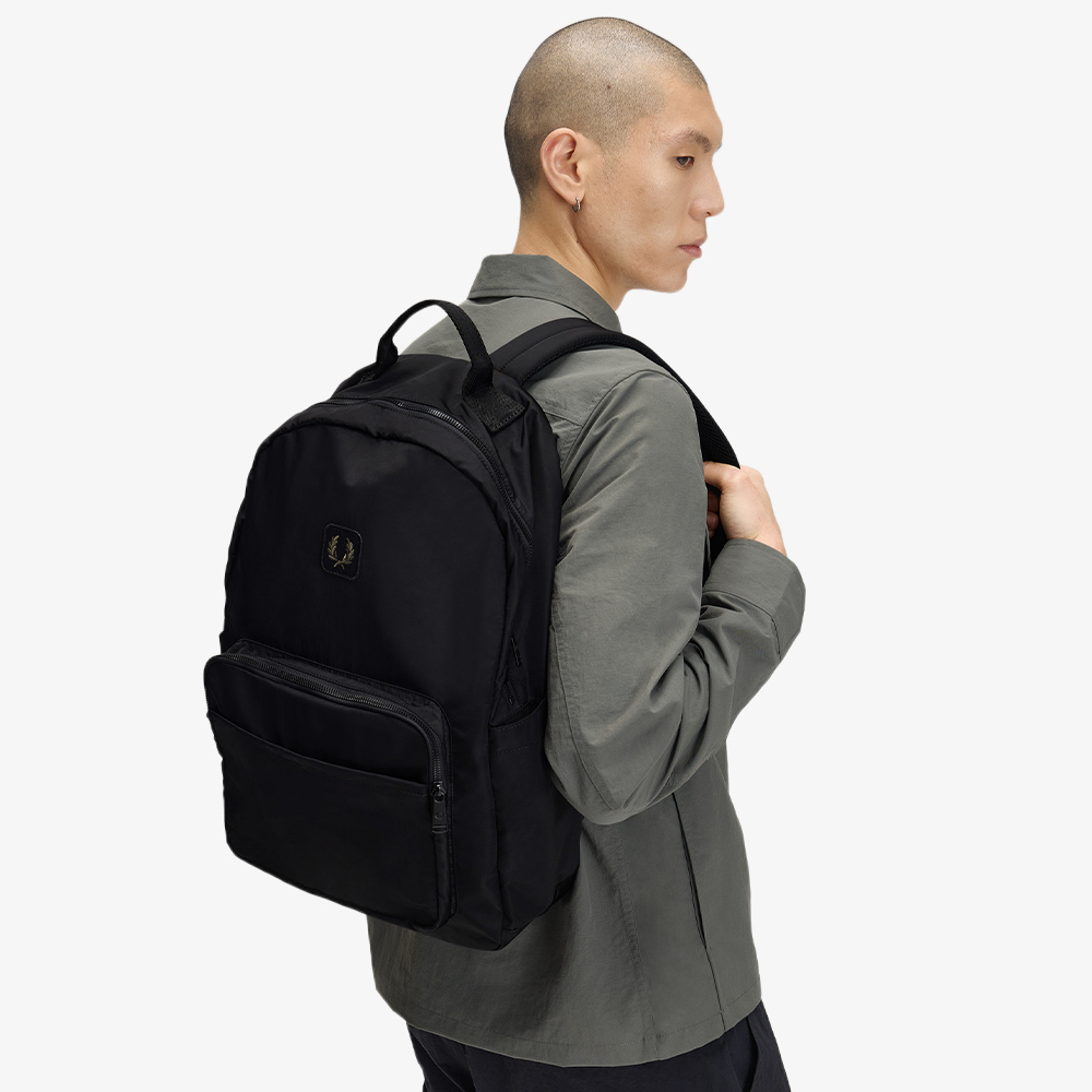 프레드페리 크링클 나일론 백팩 블랙(Fred Perry Crinkle Nylon Backpack Black) - 5