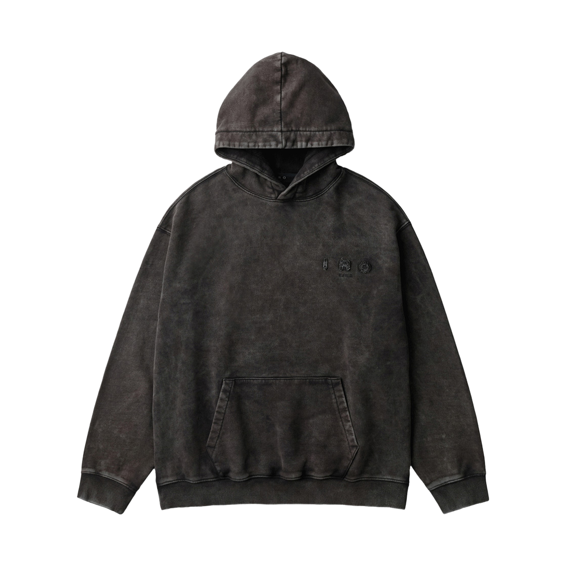 이로 뉘아주 로고 아플리케 다잉 후디 다크 그레이(Iro Nuage Logo Applique Dyeing Hoodie Dark Gray) - 1