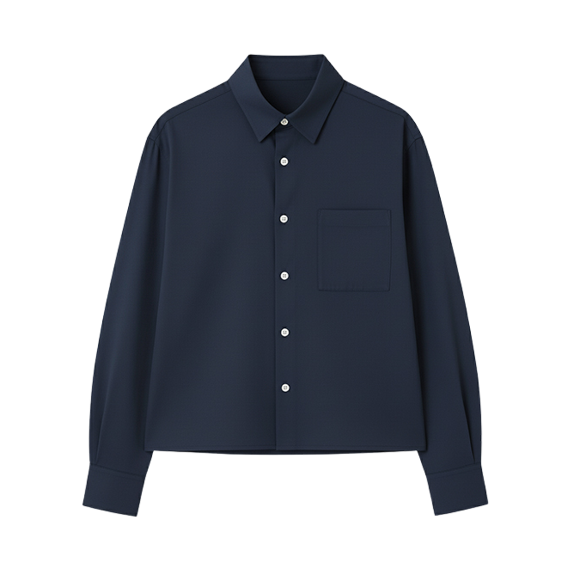 GC옥스포드크롭셔츠-네이비 GCLIP Essential Semi-Cropped Oxford Shirt Navy